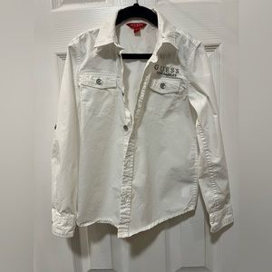 Boys Guess shirt, white, Size 7, long sleeve, button down, in great condition